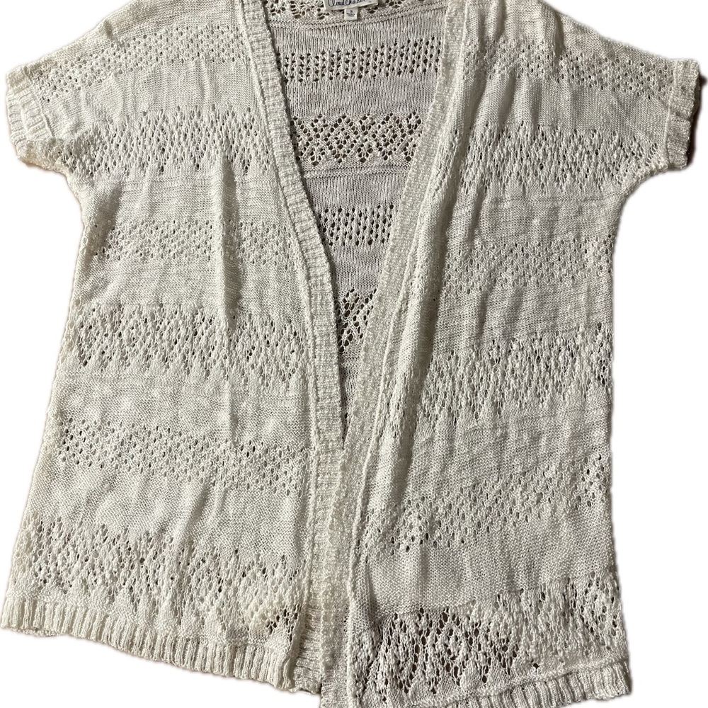 Elegant Cream Open-Front Sweater